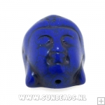 Turquoise kraal buddha 30mm (donkerblauw)