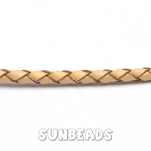 Gevlochten leerveter 3mm, 3mtr (naturel) - Klik op de afbeelding om het venster te sluiten