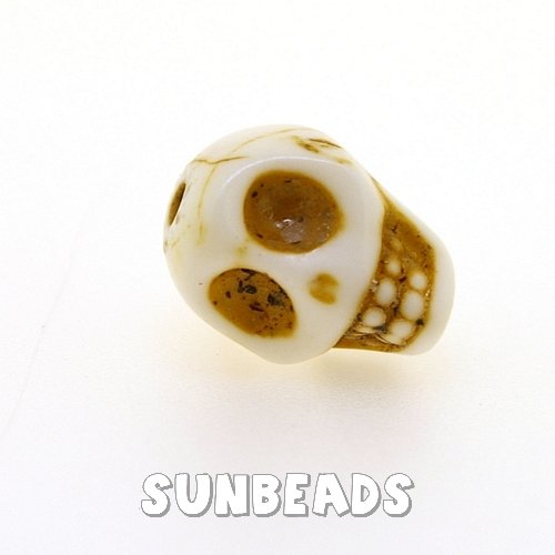 Turquoise kraal skull 14mm (beige) - Klik op de afbeelding om het venster te sluiten