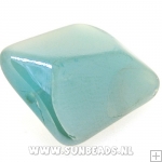 Glaskraal langwerpig 16x14mm luster (blauw)