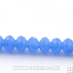 Facet kraal donut 10x6mm (blauw frost)
