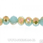 Facetkraal 4x3mm (groen/goud)