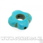 Turquoise bloem open 15mm (turquoise)