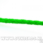 Gevlochten pu leer rond neon (5 mtr.)