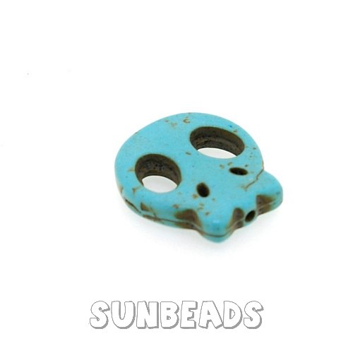 Turquoise kraal skull 22mm (turquoise) - Klik op de afbeelding om het venster te sluiten