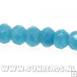 Blue sponge quartz kraal donut facet 6x4mm