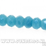 Blue sponge quartz kraal donut facet 6x4mm