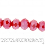 Facet kraal donut 6x4mm (rood AB)