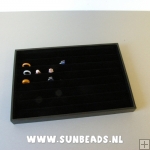 Ringendoos, velours, zwart, open