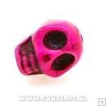 Turquoise kraal skull 12mm (roze)