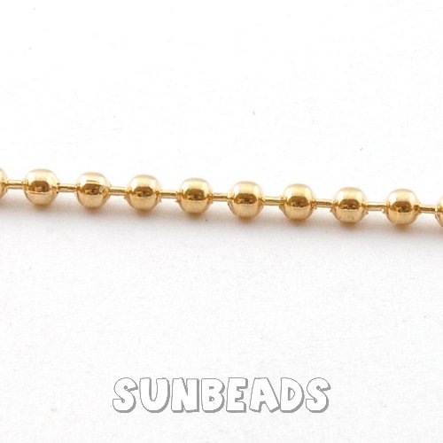 Ball chain ketting 1,5mm rose goud - Klik op de afbeelding om het venster te sluiten