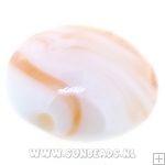 Glaskraal rond plat swirl (lichtbruin)