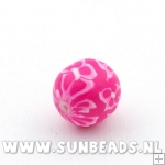 Fimo kraal rond 14mm (roze)