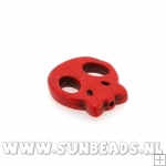 Turquoise kraal skull 20mm (rood)