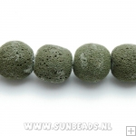 Lava kraal rond 16mm (legergroen)