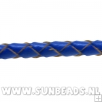 Gevlochten leerveter 5mm, 3mtr (donkerblauw)