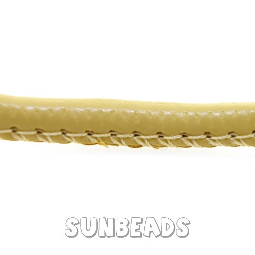 Pu leer stitched cord 5mm 3mtr (beige) - Klik op de afbeelding om het venster te sluiten