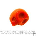 Turquoise kraal skull 10mm (oranje)