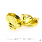 Oorbelclip metaal met bakje 14mm (goud)