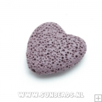 Lava kraal hart 25mm (paars)