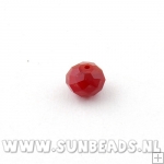 Facet kraal donut 10x6mm (rood frost)