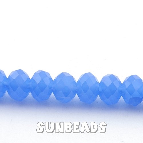 Facet kraal donut 10x6mm (blauw frost) - Klik op de afbeelding om het venster te sluiten