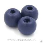 Houten kraal rond 10mm (donkerblauw)