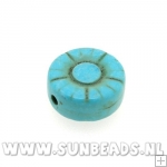 Turquoise kraal bloem 12mm (turquoise)