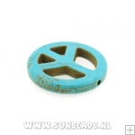 Turquoise hanger peaceteken 25mm (turquoise)