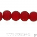 Glaskraal rond 4mm (frost donkerrood)