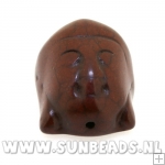 Turquoise kraal buddha 30mm (bruin)