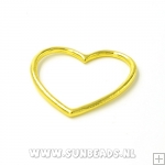 Metalen hanger hartje open 35mm (goud)