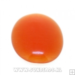 Plaksteen ovaal catseye 25x18mm (oranje)