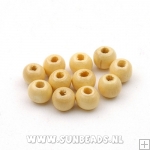 Houten kraal donut 5x7mm (lichtbeige)