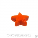 Turquoise kraal ster 10mm (oranje)