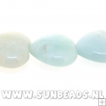 Halfedelsteen Amazonite hart plat 18mm