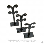 Oorbeldisplay, plexi, zwart, 2 paar oorbellen, 3 maten