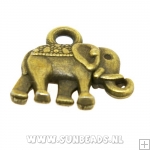 Metalen bedel olifant 13mm (oudgoud)