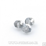 Facet kraal donut 10x6mm (crystal/zilver)