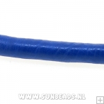 Pu leer stitched cord 5mm 2 mtr (kobaltblauw)