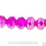 Facet kraal donut 6x4mm (fuchsia)