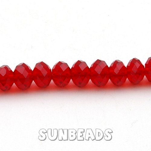 Facet kraal donut 8x6mm (rood) - Klik op de afbeelding om het venster te sluiten