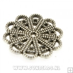 Metalen tussenstuk rond 23mm (antique zilver)