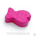 Houten kraal vis (roze)