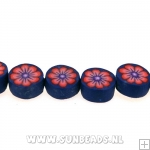 Fimo kraal rond plat 6mm (donkerblauw)