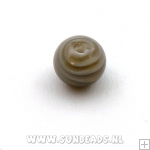 Glaskraal swirl rond 14mm (beige)