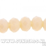 Facet kraal donut 6x4mm (creme met glans)