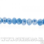 Facetkraal donut 3x2mm (blauw AB)