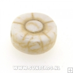 Turquoise kraal bloem 12mm (beige)