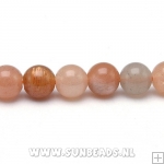 Halfedelsteen Sunstone rond 6mm AA quality